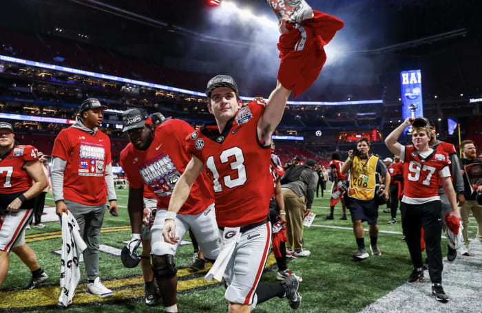 Stetson Bennett after winning the 2023 National Championship.